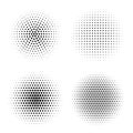 Vector circles with dotts. Abstract halftone geometric gradation. Gradient spray brush