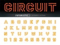 Vector of Circuit Alphabet Letters and numbers, Future Techno stylized fonts