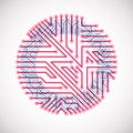 Vector circuit board circle, digital technologies abstraction. B Royalty Free Stock Photo