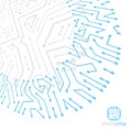 Vector circuit board, digital technologies abstraction. Computer microprocessor scheme, futuristic design. Microprocessor scheme Royalty Free Stock Photo
