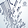 Vector circuit board, digital technologies abstraction. Computer microprocessor scheme, futuristic design. Microprocessor scheme Royalty Free Stock Photo