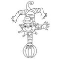 Vector Circus Monkey Performing Royalty Free Stock Photo