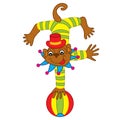 Vector Circus Monkey Performing Royalty Free Stock Photo