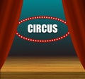 Vector Circus Stage, Cartoon Illustration Background, Retro Interior.