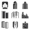 Vector city buildings set Royalty Free Stock Photo