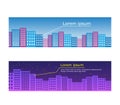 Vector city illustration in flat simple style -