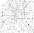 Vector city map of Beijing in black and white Royalty Free Stock Photo