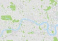 Vector city map of central London, United Kingdom