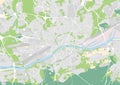 Vector city map of Frankfurt am Main, Germany