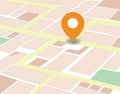 Vector city map with GPS Icons illustration Royalty Free Stock Photo