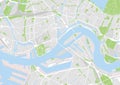 Vector city map of Rotterdam, Netherlands