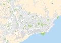 Vector city map of Santa Cruz de Tenerife, Spain