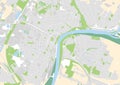 Vector city map of Szeged, Hungary