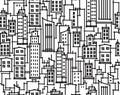 Vector city seamless pattern. Royalty Free Stock Photo