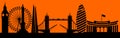 Vector city skyline silhouette
