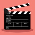 Vector clapboard for cinema. frame film and slate have space for text.