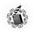 Vector clapboard and film strip