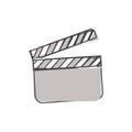 Vector clapper for movie on white isolated background