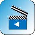 Vector clapperboard silhouette icon, video icon