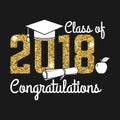 Vector Class of 2018 badge. Royalty Free Stock Photo