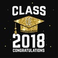 Vector Class of 2018 badge. Royalty Free Stock Photo