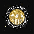 Vector Class of 2018 badge. Royalty Free Stock Photo