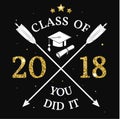 Vector Class of 2018 badge. Royalty Free Stock Photo