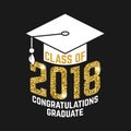 Vector Class of 2018 badge. Royalty Free Stock Photo