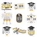 Vector Class of 2018 badge. Royalty Free Stock Photo