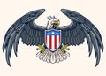 Vector of Classic American Eagle with Badge