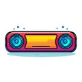 Vector of a classic boombox with speakers on top