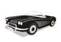 Vector classic convertible black car Royalty Free Stock Photo