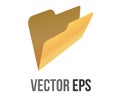 Vector classic gradient yellow computer empty file folder icon with document