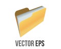 Vector classic gradient yellow computer file folder icon with document