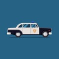 Vector Classic Police Car. Modern flat style illustration. Icon Royalty Free Stock Photo