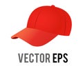 Vector classic red baseball sporty billed cap icon Royalty Free Stock Photo