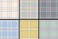 Vector Classic seamless plaid pattern in retro style. Vector set of seamless gingham patterns Royalty Free Stock Photo