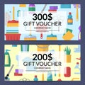 Vector cleaning icon discount. Gift voucher for cleaning