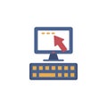 Vector click icon. Computer and mouse cursor. Royalty Free Stock Photo