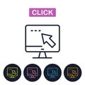 Vector click icon. Computer and mouse cursor. Royalty Free Stock Photo