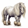 Luxurious Mane And Tail Clip Art Of Vanner Draft Horses And Elephants