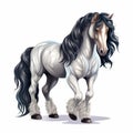 Luxurious Mane And Tail Clip Art Of Vanner Draft Horses And Elephants