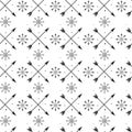 Vector, clip art, hand drawn. Pattern, seamless, stars, baby, snowflakes, signs, arrows, ornament, boho, textile, cute, wallpaper