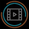 Vector clip play button icon - movie media symbol