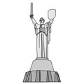 Vector clipart of The Motherland Monument is a monumental statue in Kiev, the capital of Ukraine. This is one of the highest