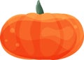vector clipart orange pumpkin, pumpkin with a tail, autumn vegetables, halloween symbol