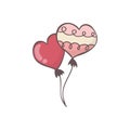 Vector clipart of a pair of heart shaped balloons for Valentine\'s day,wedding.
