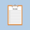 Vector clipboard with empty to do list.