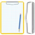 Vector clipboard, pencil and paper sheet