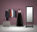 Vector Cloakroom interior front view Royalty Free Stock Photo